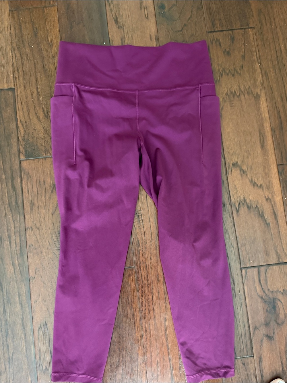 Athleta Women' Magenta Capri Leggings with Side Pockets